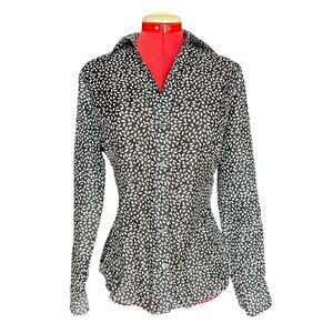 Vintage Brooks Brothers Silk Geometric Print Blouse - Size 6